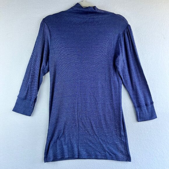 NWT Michael Stars Tunic Womens Medium Blue Top Layer Shiny Preppy Y2k Retro - Picture 10 of 14